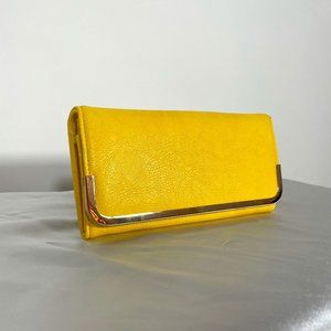 Yellow Wallet with Gold Trim